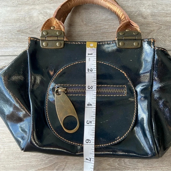 Regina  Black Patent Leather Handbag Made in Italy - Picture 14 of 15